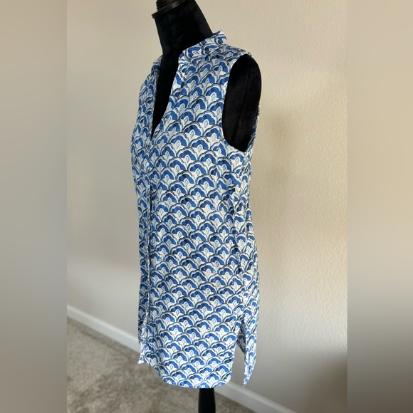 New! Sigrid Olsen Linen sleeveless Linen Tunic in Amalfi Blue size S, M - Picture 1 of 3